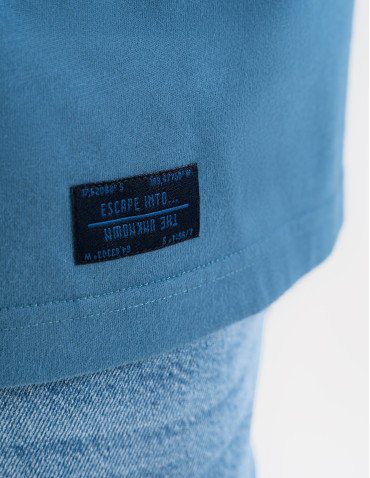 Koszulki z krótkim rękawem - Męska koszulka z krótkim rękawem z kieszonką NIEBIESKI - produkt 3