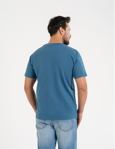 Koszulki z krótkim rękawem - Męska koszulka z krótkim rękawem z kieszonką NIEBIESKI - produkt 4