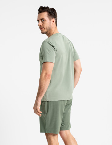 Męska piżama bawełniana z krótkim rękawem gładka  - produkt 2