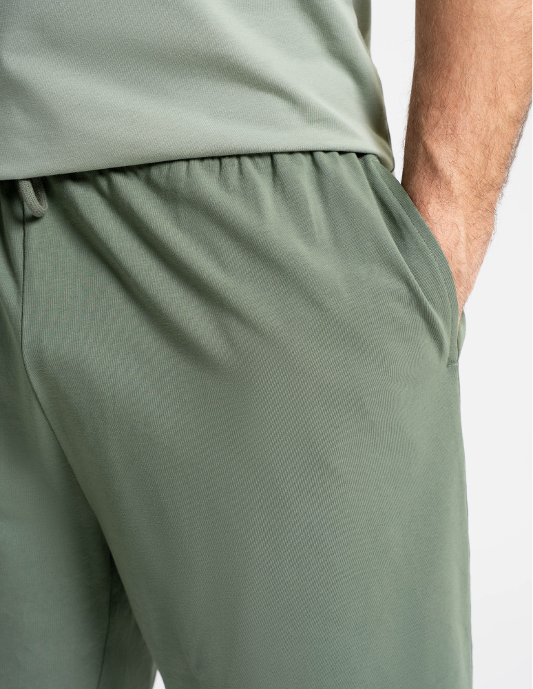 Piżamy z krótkim rękawem - Męska piżama bawełniana z krótkim rękawem gładka ZIELONY  - produkt moraj.pl 8