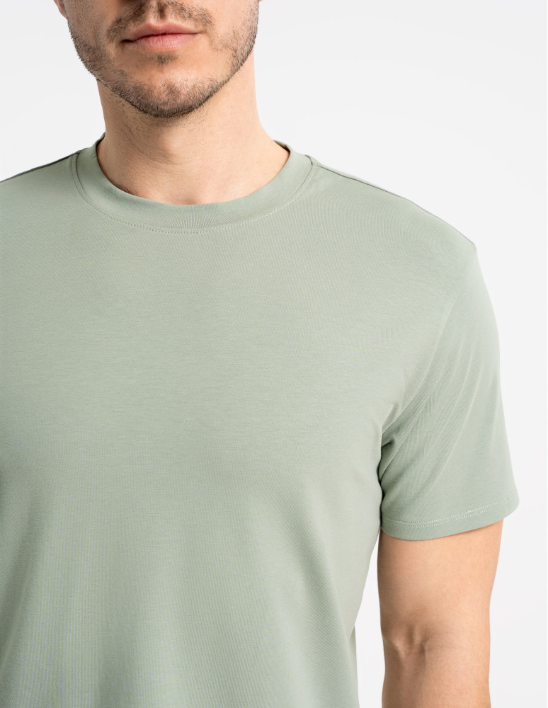 Piżamy z krótkim rękawem - Męska piżama bawełniana z krótkim rękawem gładka ZIELONY  - produkt moraj.pl 9