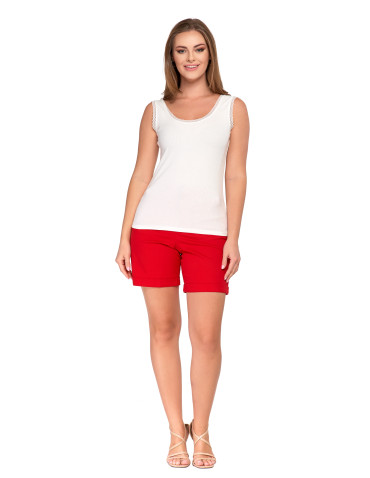 Topy na ramiączkach - Top damski bez rękawów z koronkowym wykończeniem BIAŁY - produkt 6