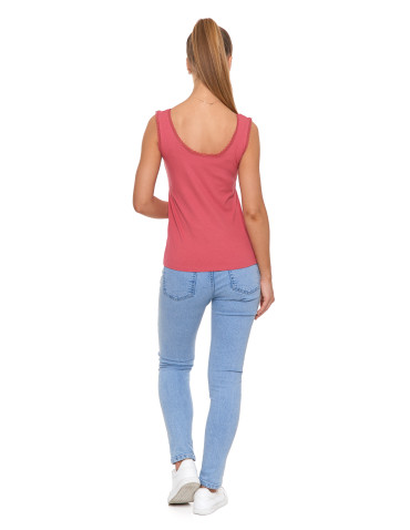 Topy na ramiączkach - Top damski bez rękawów z koronkowym wykończeniem RÓŻOWY - produkt 2