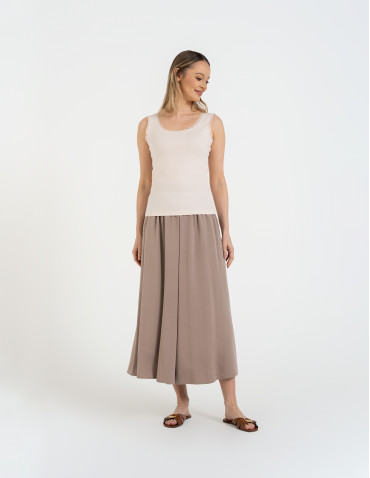 Topy na ramiączkach - Top damski bez rękawów z koronkowym wykończeniem KREMOWY - produkt 9