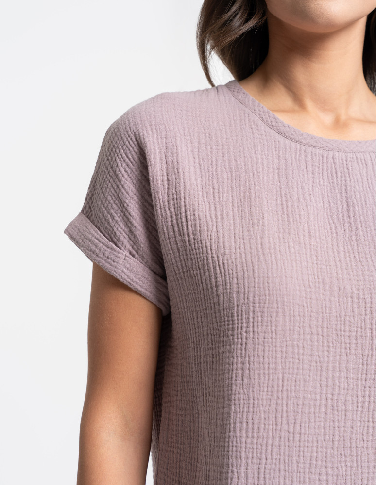 Piżamy z krótkim rękawem - Damska piżama muślinowa z krótkim rękawem WZÓR 1  - produkt moraj.pl 11