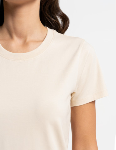 Piżamy z krótkim rękawem - Piżama damska koszulka z krótkim rękawem i szorty BEŻOWY - produkt 8