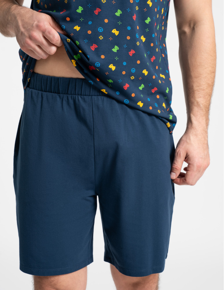 Piżamy z krótkim rękawem - Piżama męska dwuczęściowa z motywem gier GRANATOWY  - produkt moraj.pl 8