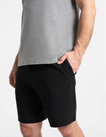 Piżamy z krótkim rękawem - Piżama męska z rozpinanym dekoltem SZARY MELANŻ - produkt 6