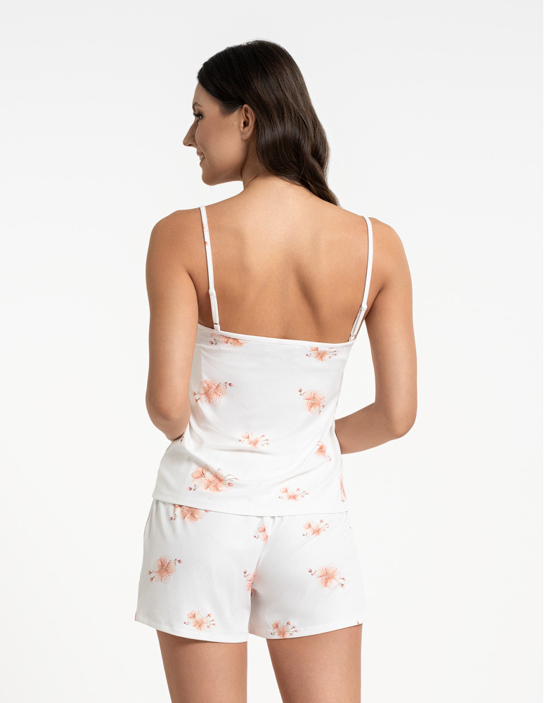 Piżamy na ramiączkach - Piżama damska dwuczęściowa na ramiączkach w kwiaty WZÓR 1  - produkt moraj.pl 3