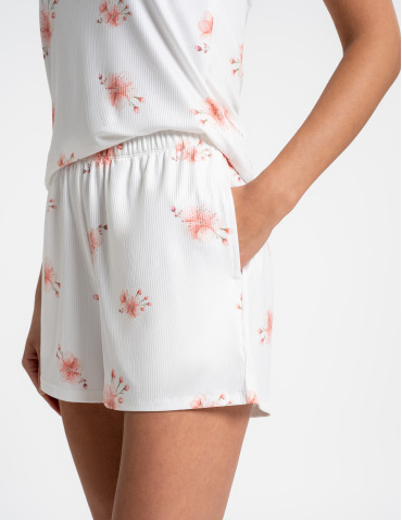 Piżamy na ramiączkach - Piżama damska dwuczęściowa na ramiączkach w kwiaty WZÓR 1 - produkt 9