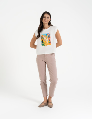 Koszulki z krótkim rękawem - T-shirt damski bawełniany z nadrukiem WZÓR 2 - produkt 11