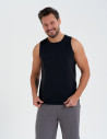 Tank top męski bawełniany koszulka bez rękawów CZARNY