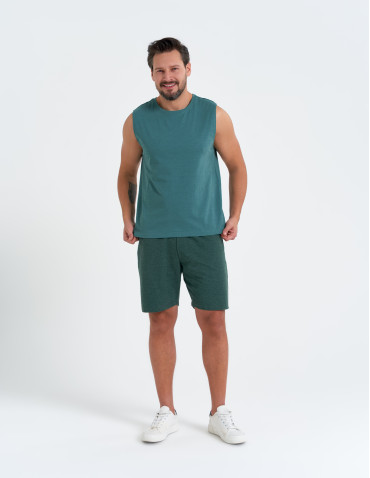 Koszulki i Tank Topy - Koszulka męska tank top bez rękawów luźna ZIELONY - produkt 1