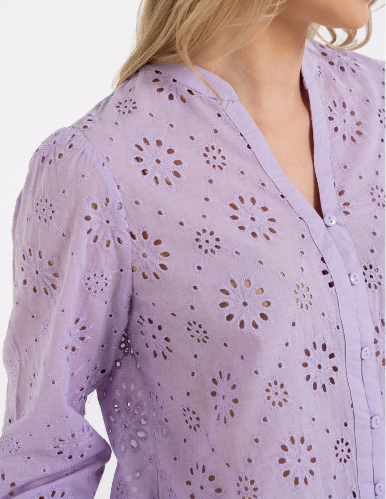 Koszule - Koszula damska ażurowa FIOLETOWY  - produkt moraj.pl 2