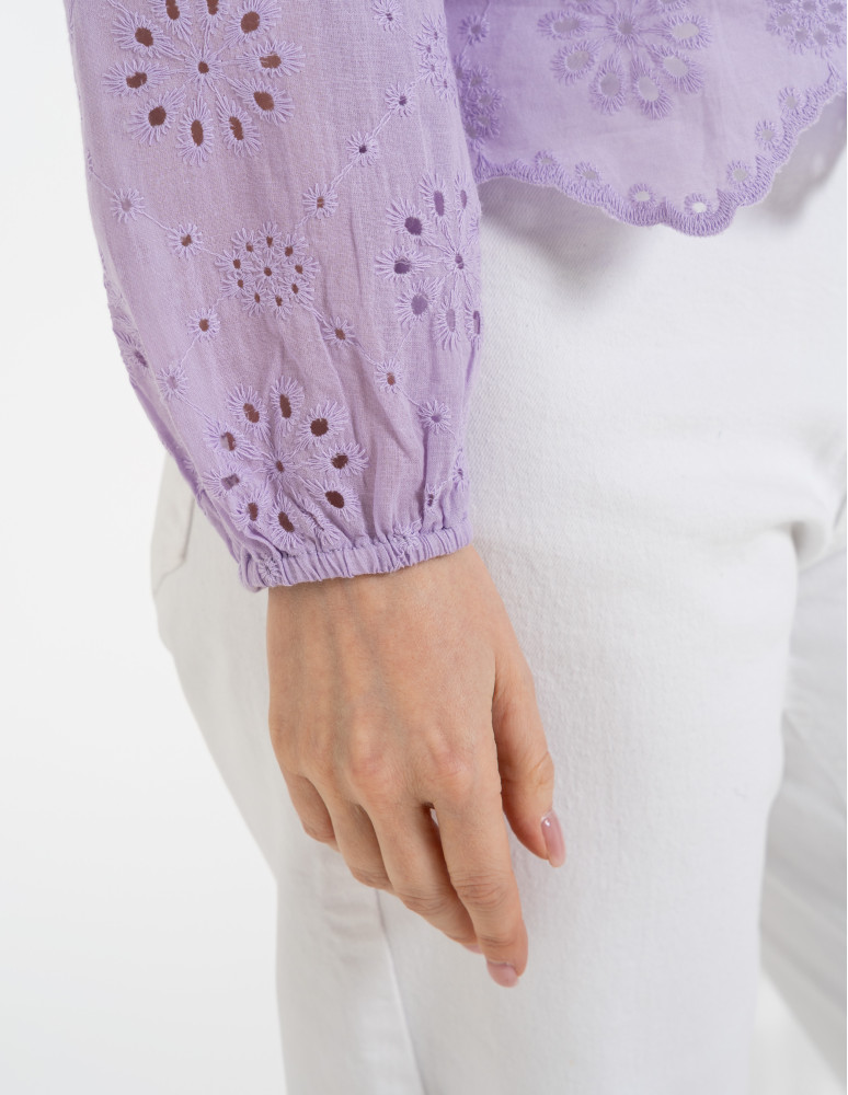 Koszule - Koszula damska ażurowa FIOLETOWY  - produkt moraj.pl 4