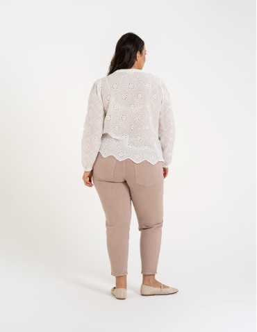 Koszule - Koszula damska ażurowa BIAŁY - produkt 12