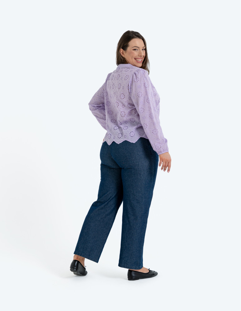 Koszule - Koszula damska ażurowa FIOLETOWY  - produkt moraj.pl 16