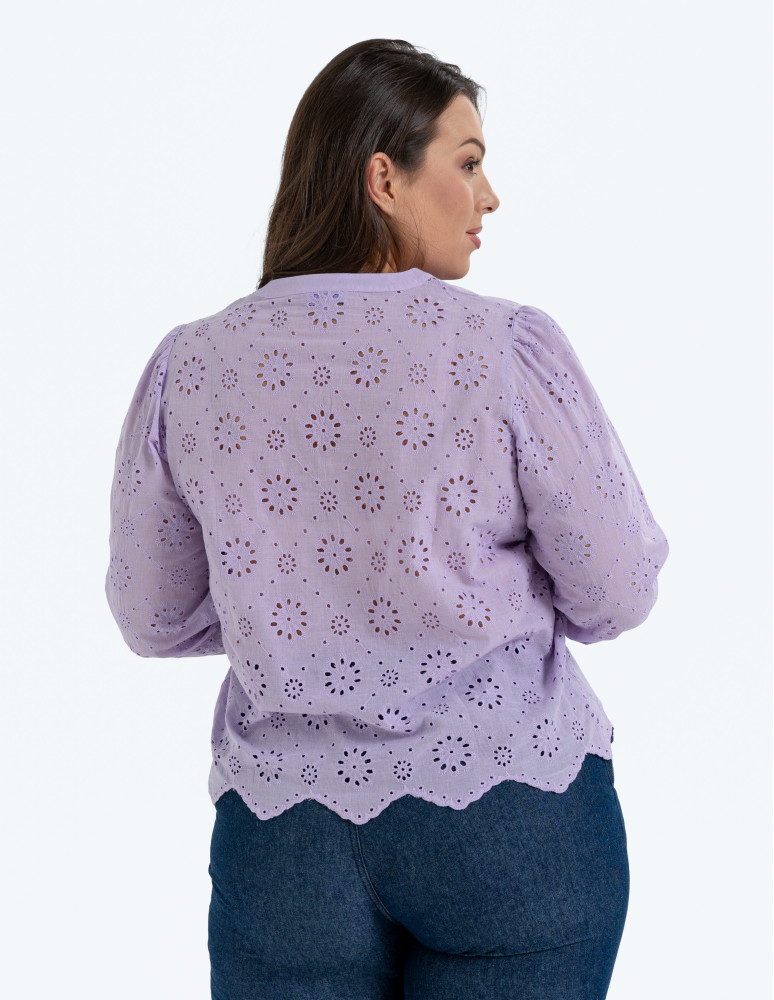 Koszule - Koszula damska ażurowa FIOLETOWY  - produkt moraj.pl 12