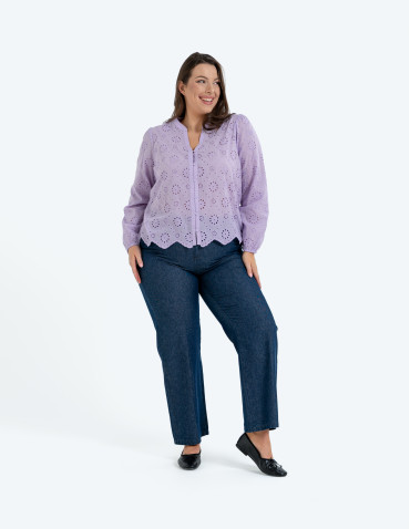 Koszule - Koszula damska ażurowa FIOLETOWY - produkt 17
