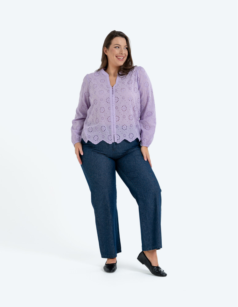 Koszule - Koszula damska ażurowa FIOLETOWY  - produkt moraj.pl 17