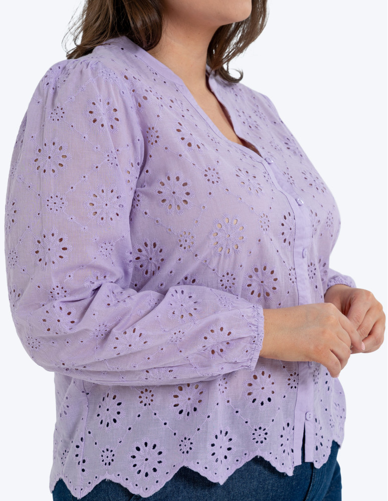 Koszule - Koszula damska ażurowa FIOLETOWY  - produkt moraj.pl 13