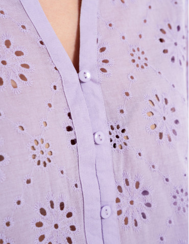 Koszule - Koszula damska ażurowa FIOLETOWY - produkt 14