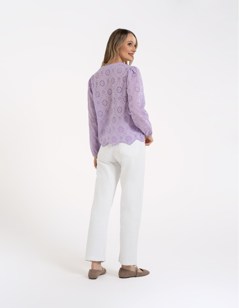 Koszule - Koszula damska ażurowa FIOLETOWY  - produkt moraj.pl 9