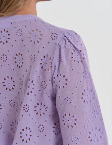Koszule - Koszula damska ażurowa FIOLETOWY - produkt 5