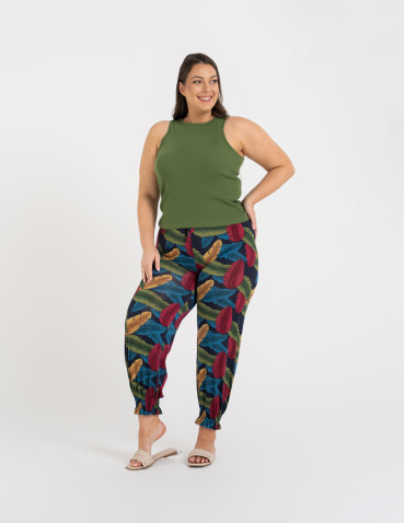 Topy na ramiączkach - Damska koszulka Tank Top w prążek ZIELONY - produkt 11