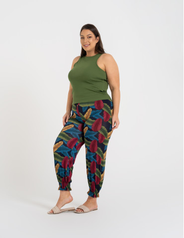 Topy na ramiączkach - Damska koszulka Tank Top w prążek ZIELONY - produkt 12