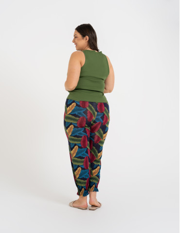 Topy na ramiączkach - Damska koszulka Tank Top w prążek ZIELONY - produkt 13