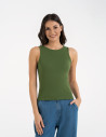 Damska koszulka Tank Top w prążek ZIELONY