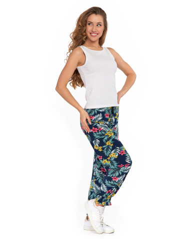 Topy na ramiączkach - Damska koszulka Tank Top w prążek FIOLETOWY - produkt 82