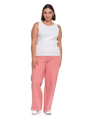 Topy na ramiączkach - Damska koszulka Tank Top w prążek FIOLETOWY - produkt 44