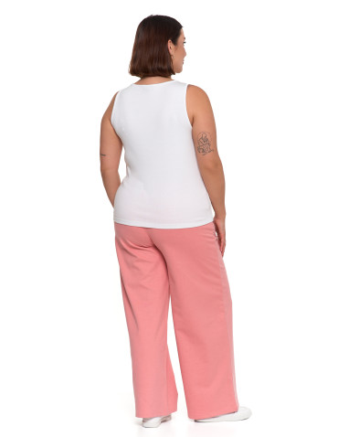 Topy na ramiączkach - Damska koszulka Tank Top w prążek FIOLETOWY - produkt 46