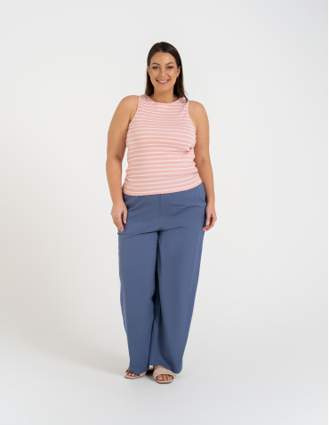 Topy na ramiączkach - Damska koszulka Tank Top w prążek WZÓR 2 - produkt 5