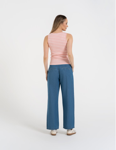 Topy na ramiączkach - Damska koszulka Tank Top w prążek WZÓR 2 - produkt 6