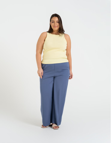 Topy na ramiączkach - Damska koszulka Tank Top w prążek ŻÓŁTY - produkt 9