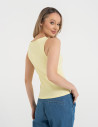 Damska koszulka Tank Top w prążek ŻÓŁTY