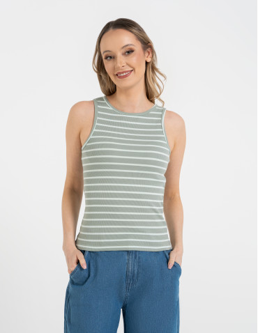 Damska koszulka Tank Top w prążek - WZÓR 1  - produkt 2