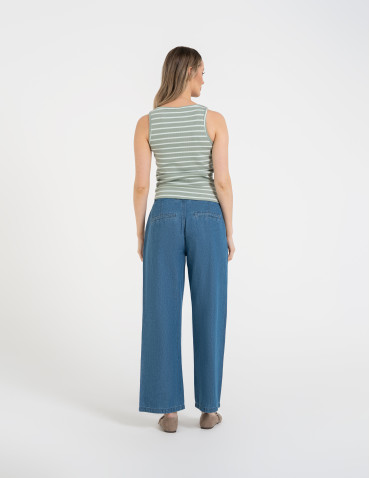 Topy na ramiączkach - Damska koszulka Tank Top w prążek WZÓR 1 - produkt 7