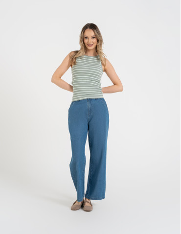 Topy na ramiączkach - Damska koszulka Tank Top w prążek WZÓR 1 - produkt 10