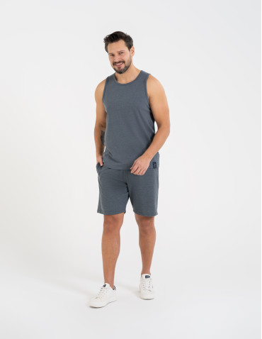 Koszulki i Tank Topy - Męski tank top gładka koszulka bez rękawów GRANATOWY - produkt 6