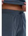 Krótkie spodenki męskie dresowe GRANATOWY