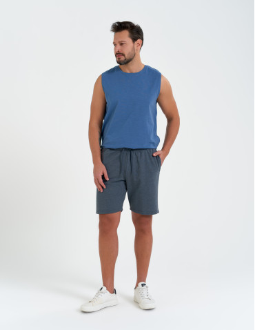 Szorty dresowe - Krótkie spodenki męskie dresowe GRANATOWY - produkt 4