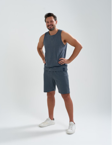 Szorty dresowe - Krótkie spodenki męskie dresowe GRANATOWY - produkt 7