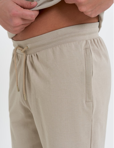 Szorty dresowe - Krótkie spodenki męskie dresowe BEŻOWY - produkt 5