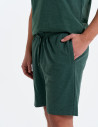 Krótkie spodenki męskie dresowe ZIELONY