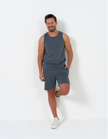 Koszulki i Tank Topy - Męski tank top gładka koszulka bez rękawów GRANATOWY - produkt 5