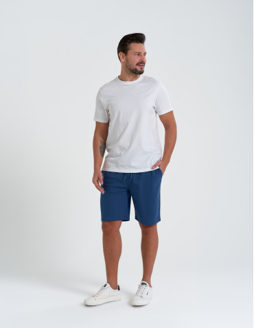 Szorty dresowe - Szorty męskie dresowe spodenki gładkie NIEBIESKI - produkt 3